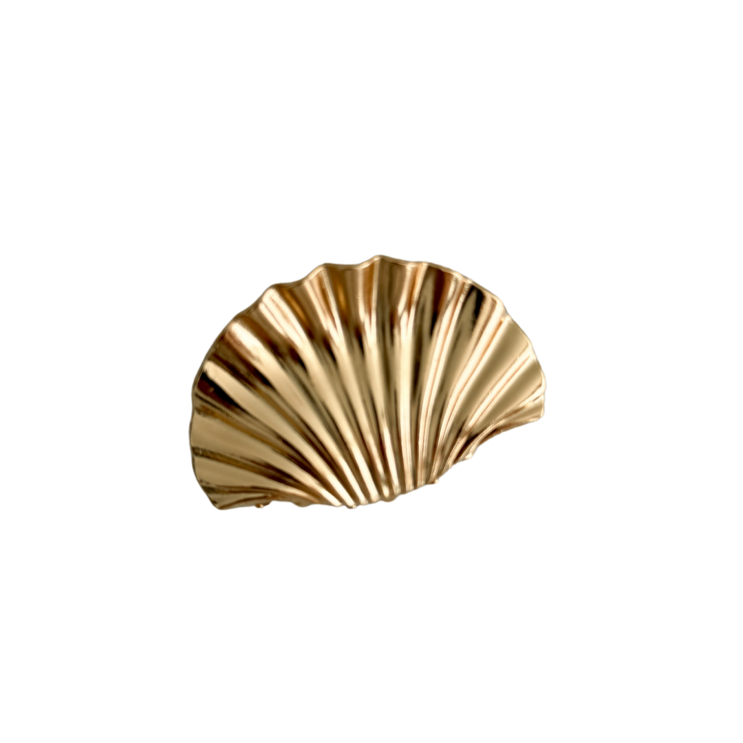 Mini Icon Shell Claw Clip Gold